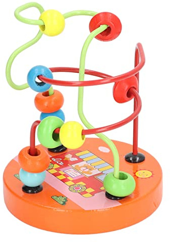 Pasamer Baby Roller Coaster, Thermal Transfer Printing Coordination Ability Color Cognition Bead Maze for Educational Tool for Kindergarten