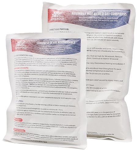 DMI Hot & Cold Reusable Gel Compress, Microwavable, Relieves Swelling and Pain, Increases Blood Flow, Warms Cold Hands & Feet, Ideal for Emergency First Aid, Pack of 2, One Small and One Large Pack