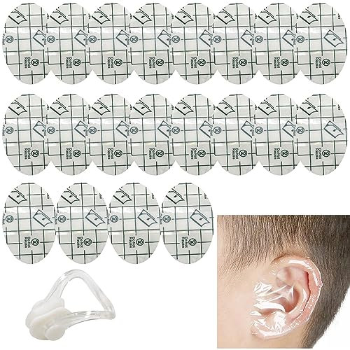 Pegatinas Impermeables Para Oídos, 20Pcs Impermeables para El Oído Para de Bebé, Apones Oidos Natación Niños, Protector Orejas, Pegatinas Desechables Impermeables para Natación Ducha Baño