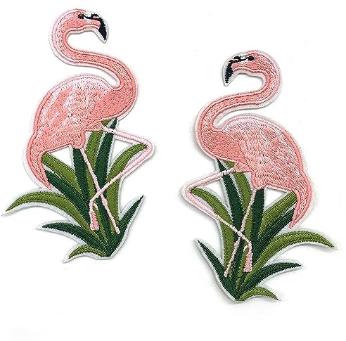 DHER Flamingo bügeltuch aufkleber Aufbügel-Patch Stickerei, Süßer Stick-Patch, Flicken zum Aufbügeln, Aufnäher zum Aufbügeln, Bügelbilder für Textilien - Kleidung, Jeans, Taschen, Dekoration (#8)
