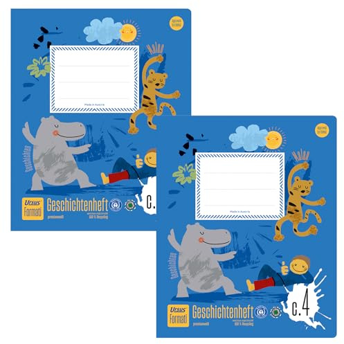 Ursus Forati Creativbok C.4 kvart 20 ark blanka + linjerade, tillverkade av 100% återvunnet papper, 2 stycken, kombinerad linjatur för kreativt lärande