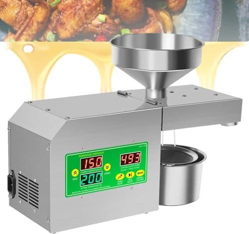 Cashwise Oil Press Machine Kitchen Countertop Automatic Oil Press Extractor Organic Oil Expeller for Sunflower Flax Peanut Walnut Castor Hemp Seed Sesame, for Home and Commercial