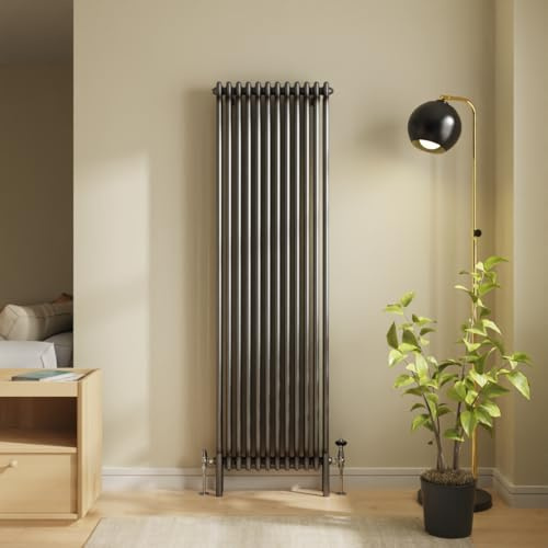 NRG 1800 x 560mm Raw Metal Cast Iron Triple Column Vertical Radiator | Traditional, Central Heating Radiator, for Bathroom, Kitchen, Living Room, Column Radiator, Wall Mounted, Mild Steel