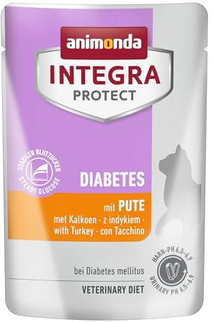 animonda InteGRA Protect kattfoder våt diabetes med kalkon (24 x 85 g), rekommenderas av veterinären för diabetes mellitus, dietsinfoder utvecklat med veterinärer, för vuxna katter