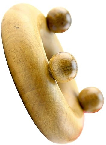 Beaupretty Holzmassagegerät für Nacken Schulter und Hand Tragbares Entspannungsmassagegerät aus Robustem Holz mit Ergonomischem Griff