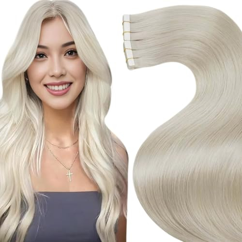 LaaVoo Tape in Extensions Echthaar Remy Haar Blond 60 cm 50g 20pcs #60