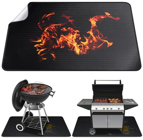 Alckijy Tappetino ignifugo | Tappetino anticalore pieghevole 100*150 cm | Tappetino protettivo per il pavimento | Tappetini per griglia | Piastra antiscintilla | per barbecue, stufe, pavimenti, prati