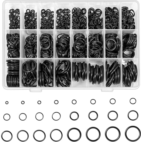 740PCS Rubber O Rings Assorted Kit, 24 Sizes O-Ring Gaskets for DIY & Plumbing Repairs, Rubber Washers, Sealing Gasket Washer Sets for Plumbing, Tap Washers, Auto Repair, Seal Rings, Black