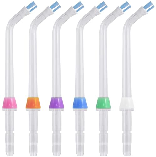 6 Pezzi Ugelli di Ricambio per Irrigatore Orale, 11.5 cm Riutilizzabile Punte Classiche da Tasca Parodontale, Classico Ricambio Punte Spruzzo Dentario Acqua per Pulizia di Impianti Corone Ponti