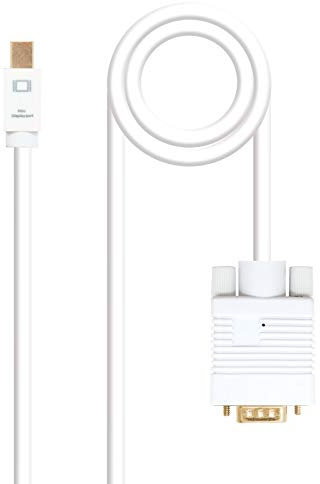 Blendend Cable conversor Mini DP a VGA, 2.0 m, blanco, para conectar dispositivos a monitores y proyectores.
