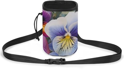 JKLQWH Stiefmütterchen Perfektion, bedrucktes Haustier-Trainingspaket, Hundetraining, Leckerli-Tasche, tragbare Haustiertasche, Welpen-Leckerli-Tasche, Haustiere im Freien