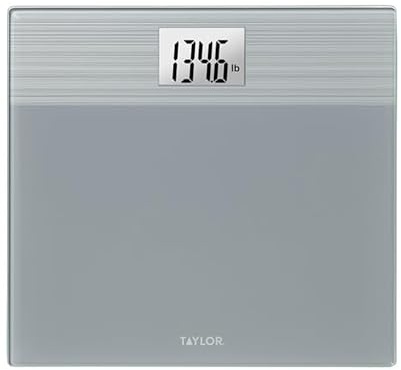 Taylor Digital Wide Platform Bathroom Scale, Scale for Body Weight, Weighing Machine, Battery Powered, Measures Weight up to 500 lb Capacity, Gray