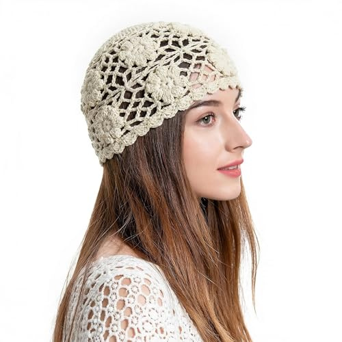 ZLYC Häkelmütze aus Baumwolle für Damen | Sommer Crochet Hat