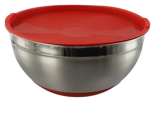 ZYNCUE Ciotola di miscelazione in acciaio inox per insalatiera versatile ciotola con coperchio per cucinare, cuocere al forno, accessori da cucina (30 cm)
