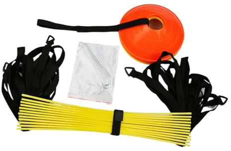 Perfeclan Agility Ladder Speed ​​Training Equipment Set, Fußballtrainingsgeräte mit Geschwindigkeitskegeln, Verbesserung der Geschwindigkeit für Fußball