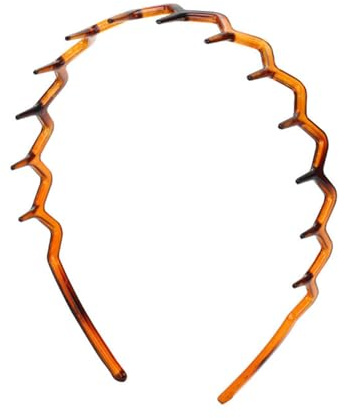 Lot de 2 serre-têtes en plastique durables en forme de M - Accessoire rétro pour homme et femme - Marron A