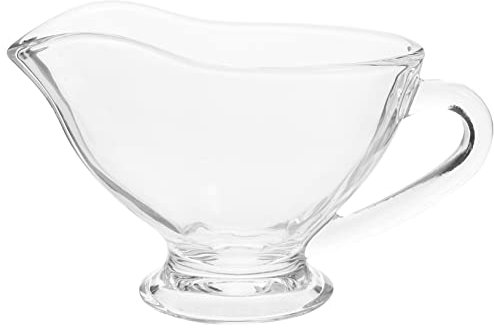 TOPPERFUN Salsera De Vidrio Con Asa Dispensador De Salsa y Gravy Sin Goteo Recipiente Para Salsas Calientes y Frías Para Restaurante y Catering