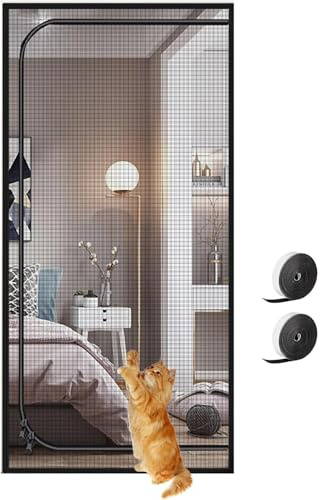 ZUYINBULUO Katzengitter Balkontür, Cat Screen Katzennetz Für Balkon, Haustiere Bildschirm TüR, Katzengitter Für TüR, Verhindern DASS Katzen Aus Laufen, Für Wohnzimmer, Schlafzimmer, KüChe(90x210cm)