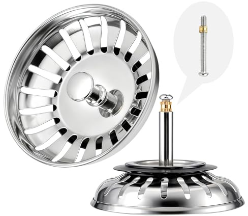 Universal Siebkörbchen Abflussstopfen, Siebkörbchen Abflussstopfen Waschbeckenstöpsel Waschbeckensieb, Abfluss Küche Spülbecke Stöpsel Spüle Zubehör (82mm)