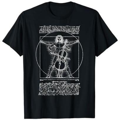 Violoncelle Musique Violoncelle Homme de Vitruve Leonardo Da Vinci Musicien T-Shirt