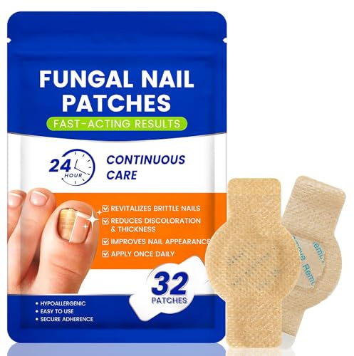 Fungal Nail Patches,32Pcs Toenail Fungus Treatment Extra Strength,Nail Fungus Treatment Patches for Toenail and Fingernails Toe Nail Fungal Treatment Pads,Gentle & Safe, Use for Day Night(Blue)