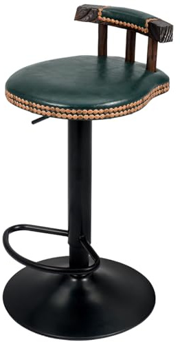 SUNNYNEST Stool Vintage Bar Stools 60-80CM Height Adjustable Swivel High Leg Lifting Elegant Breakfast Bar Stools Set for Kitchen Counter Green