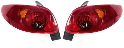 SANDSIS Pilotos Traseros Sin Bombilla Para Peugeot 206 2002 2003 2004-2006 Luces Traseras De 5 Puertas Giro Freno Marcha Atrás Conducción(Pair)