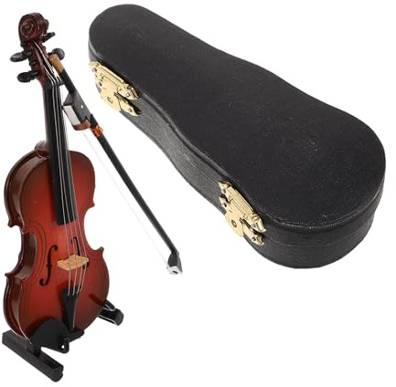 Beaupretty Realistische Kleine Violine Realistisches Violinenornament Violinenmodell Vintage Violinenornament Handgefertigtes Holzviolinenspielzeug Violinminiatur