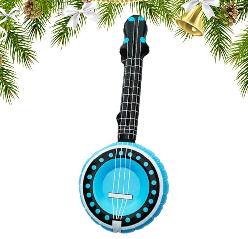 Aufblasbares Banjo aus PVC, Großes Luftballon-Musikinstrument als Party-Deko & Kinder-Spielzeug, Ideal für Mottoparty, Strandfest & Kindergeburtstag