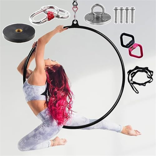 Cerchio aereo per palestra domestica e yoga aereo all'aperto, oggetti di scena da circo, diametro 90 cm