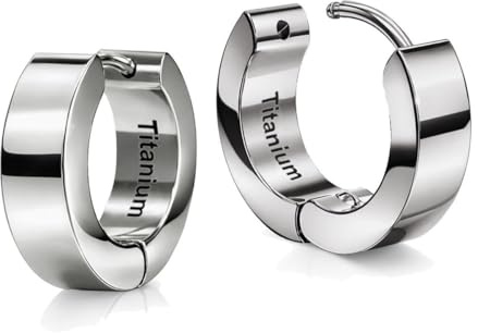Soul-Cats Klappcreolen aus G23 Titan in Silber - Ultraleichte Unisex Creolen Ohrringe für Damen und Herren