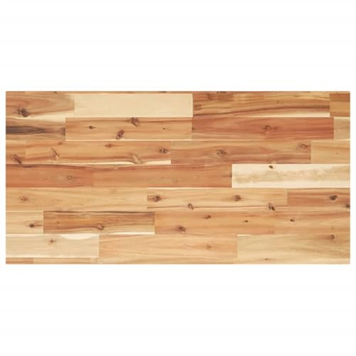 PUGYNBK Piano di lavoro in legno di acacia massiccio oliato, 120 x 40 x 2 cm, piano di lavoro in legno massiccio con rivestimento a olio, per bagno, cucina o banco da lavoro, facile da pulire e