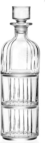 RCR COMBO - Set da whisky da 2 pezzi, 1 caraffa + 2 bicchieri, impilabile, in cristallo italiano