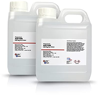 Pure Acetone - Acrylic Nail Remover Nail Polish Remover 99.8% (2 x 1L Jerry Containers)