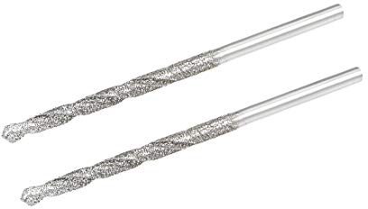 sourcing map 2 Stück Diamantbohrer Spiralbohrer Bohreinsätze HSS für GlasmuschelnFliesen 2,1mm
