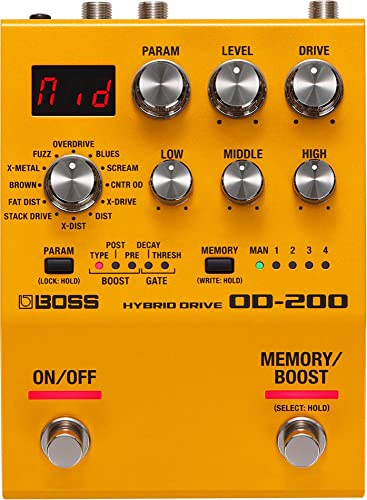 BOSS OD-200 Hybrid Drive Guitar Pedal, Fortschrittliches Hybrid-Schaltungsdesign auf analoger und digitaler Basis für eine enorme Drive-Bandbreite von klassisch bis modern