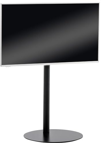 CLP TV Ständer für 55-57 Zoll VESA 100x100 bis 600x400, Stabiler universal Standfuß, Fernseher belastbar bis 40KG, Farbe:schwarz-matt, Form:rund