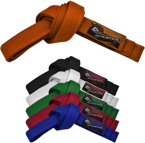 Kampfsport Karategürtel 100% Baumwolle mit Mehrfachnähten Gürtel für BJJ, Judo, Taekwondo und Karate (Orange, 280)