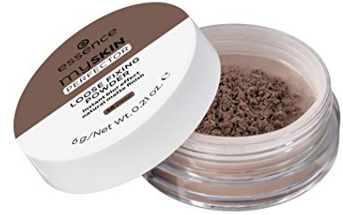 essence my SKIN PERFECTOR LOOSE FIXING POWDER, Puder, Nr. 50 Deep, braun, für Mischhaut, porenverfeinernd, glättend, weichzeichnend, fixierend, mattierend, natürlich, vegan, ohne Parfüm (6g)