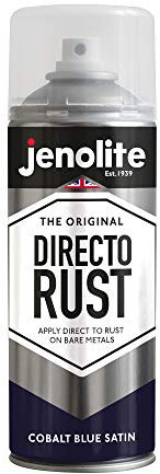 JENOLITE Directorust Vernice Satinata | COBALT BLU | Vernice spray multisuperficie | Per l'uso su legno, metallo, plastica, ceramica e superfici arrugginite | 400ml (RAL 5013)