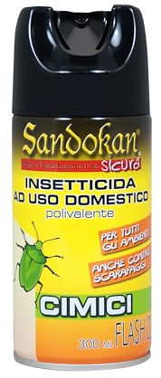 Sandokan Insetticida Anti Cimici ad Azione abbattente Tac Spray 300ml, Disinfestante Repellente per la Disinfestazione di tutte le Specie di Cimici
