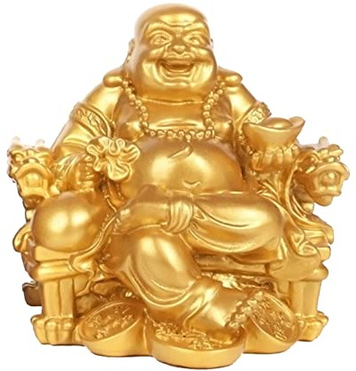 Elionless Laughing Buddha Statue - Chinese Feng Shui Maitreya Buddha Figurine for Home Office Decoration, Attracts Wealth and Good Luck