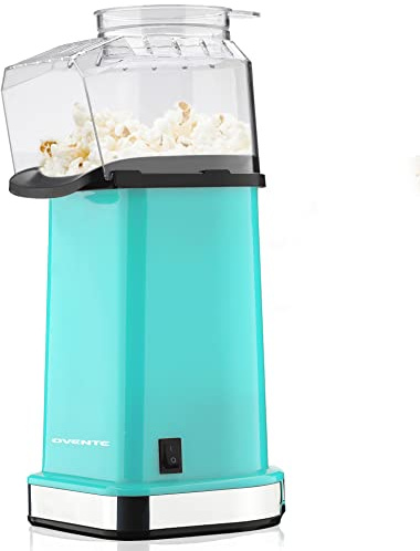 OVENTE Hot Air Popcorn Maker with Measuring Cup,1400W, Turquoise PM11T