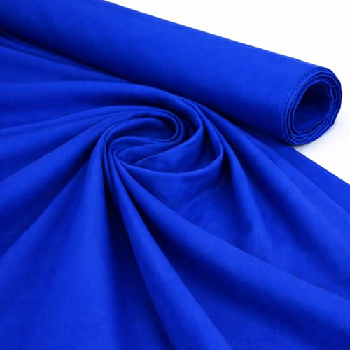 100 % bomullstyg per meter 147 cm brett vanligt 60 kvadrat (2 meter paket, kungsblå 9)