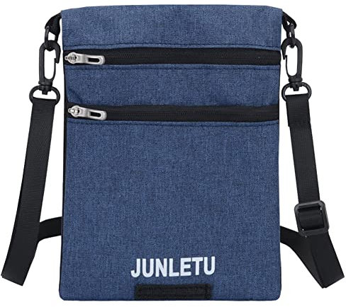 CRGANGZY Wasserdichte Nylon-Brieftasche, Schultertasche, Umhängetasche, Kuriertasche, Reisepasshülle, Retro Blau