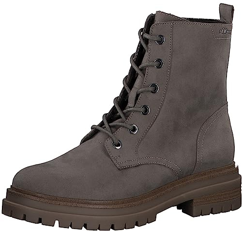 s.Oliver Damen Stiefeletten zum Schnüren Winter mit Reißverschluss, Braun (Taupe), 37 EU