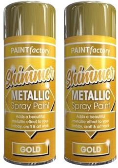 PNJB Metallic Gold Spray Paint (200ml) - Multipurpose Use Spray For Metal, Wooden Furniture, Interior & Exterior Decoration, Go-To Solution, Long-Lasting, Shimmering Finish (2)