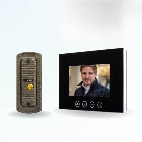 BT Security Portier interphone vidéo pino 4 Fils - 1 écran Noir 7 - avec mémoire Photos