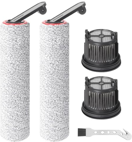 Fixbetter 5 Stück Zubehörset für Dreame H14 / H14 Pro / H14 Dual / H14 AE Nass- und Trockensauger, Zubehör, 2 Bürstenrollen + 2 HEPA-Filter + 1 Reinigungsbürste