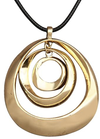 COOLLA Necklace Vintage Boho Style Multilayer Pendant Long Sweater Necklace Jewelry for Women Men with Adjustable Cord (golden)